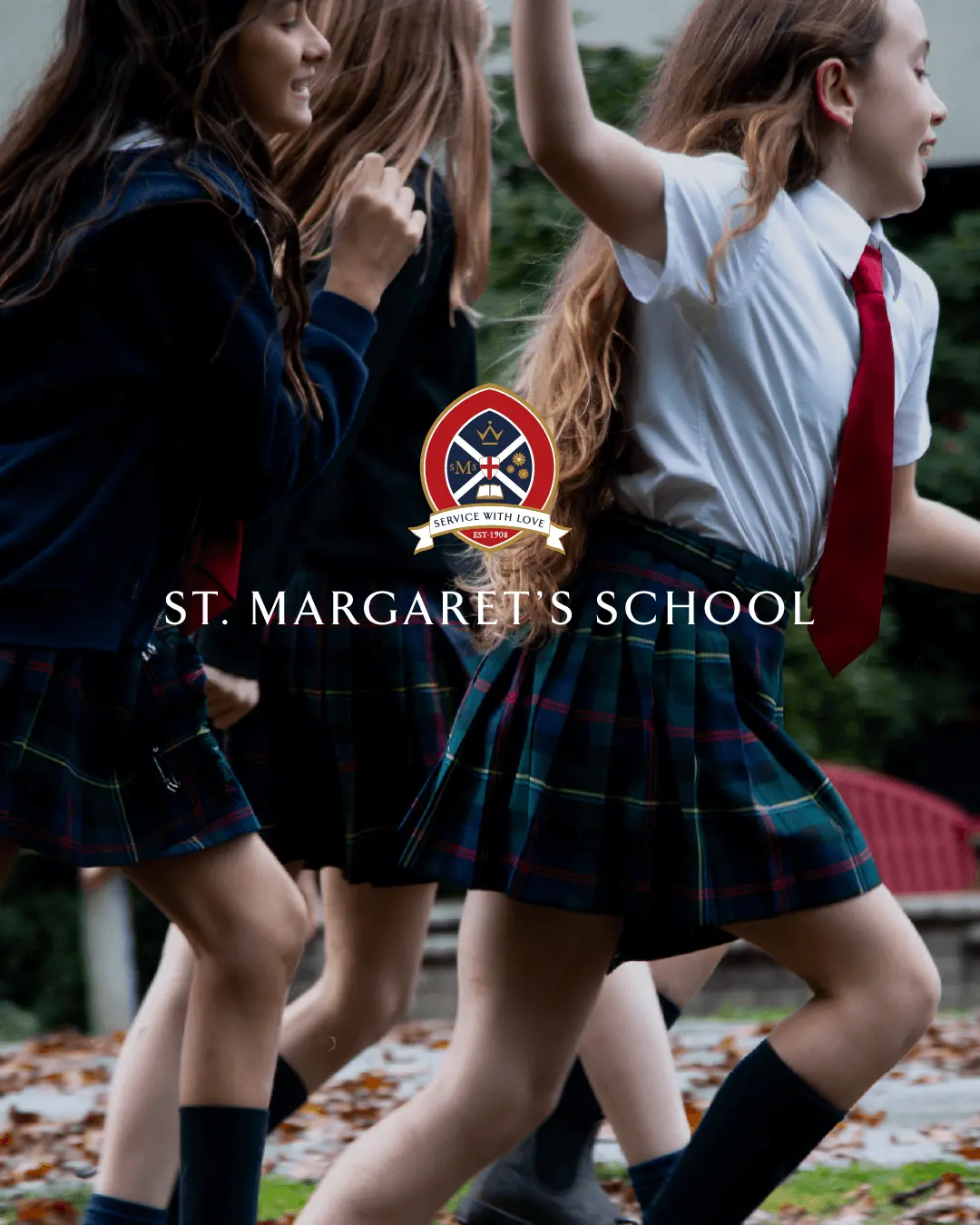St. Margaret's School brand campaigns by Round 3, students with the school crest
