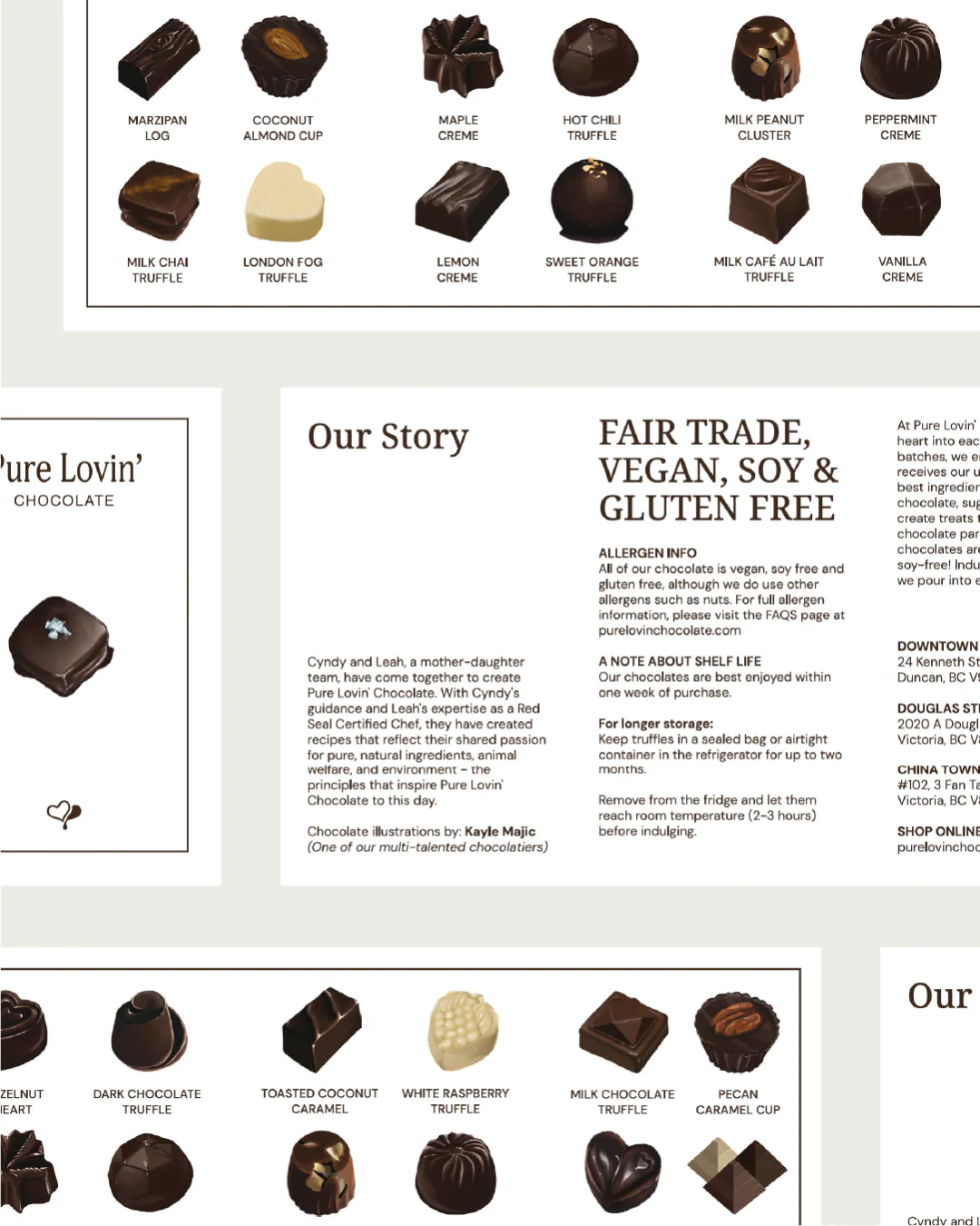 Pure Lovin' Chocolate rebrand by Round 3, Our Story poster