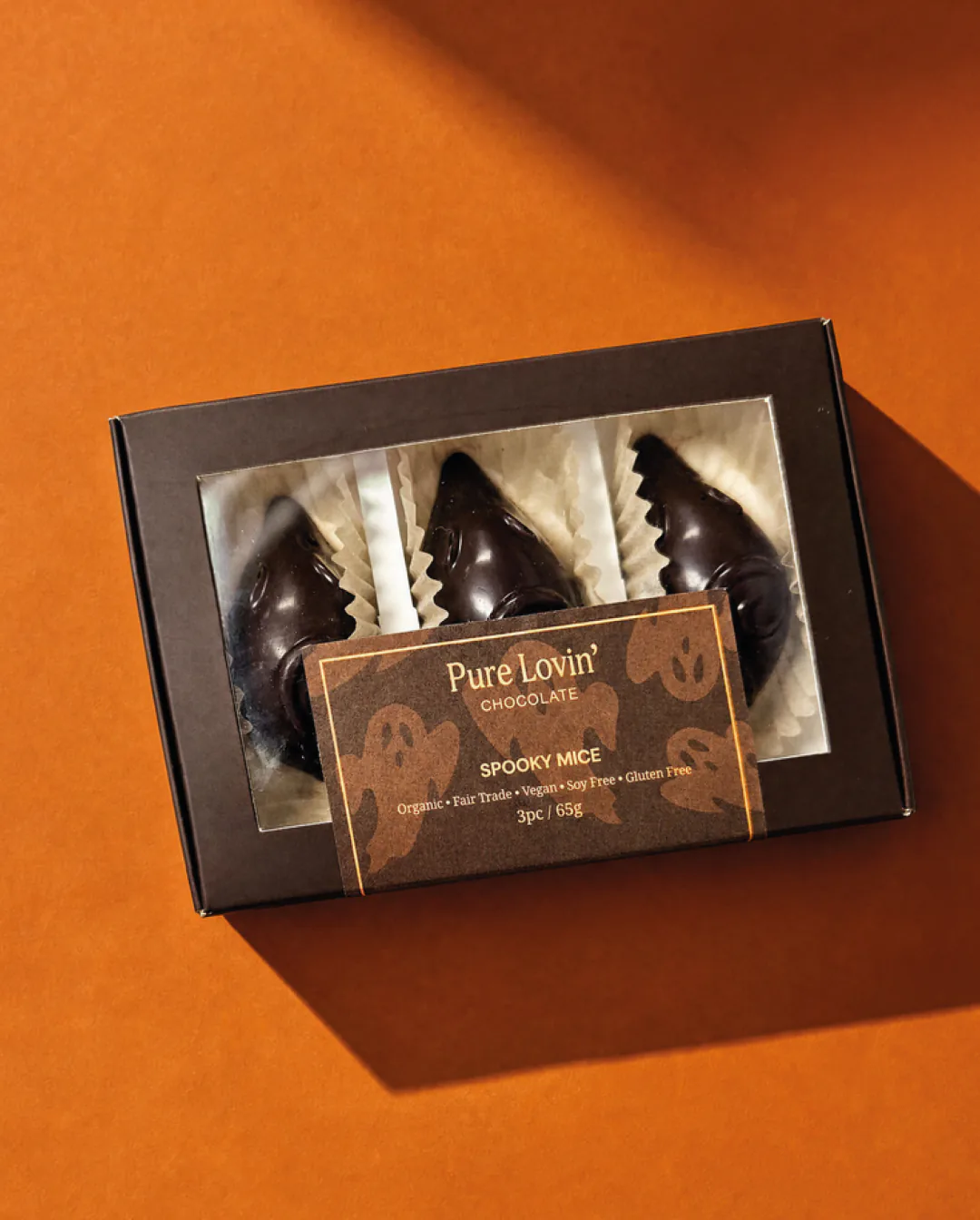 Pure Lovin' Chocolate rebrand by Round 3, Spooky Mice seasonal box