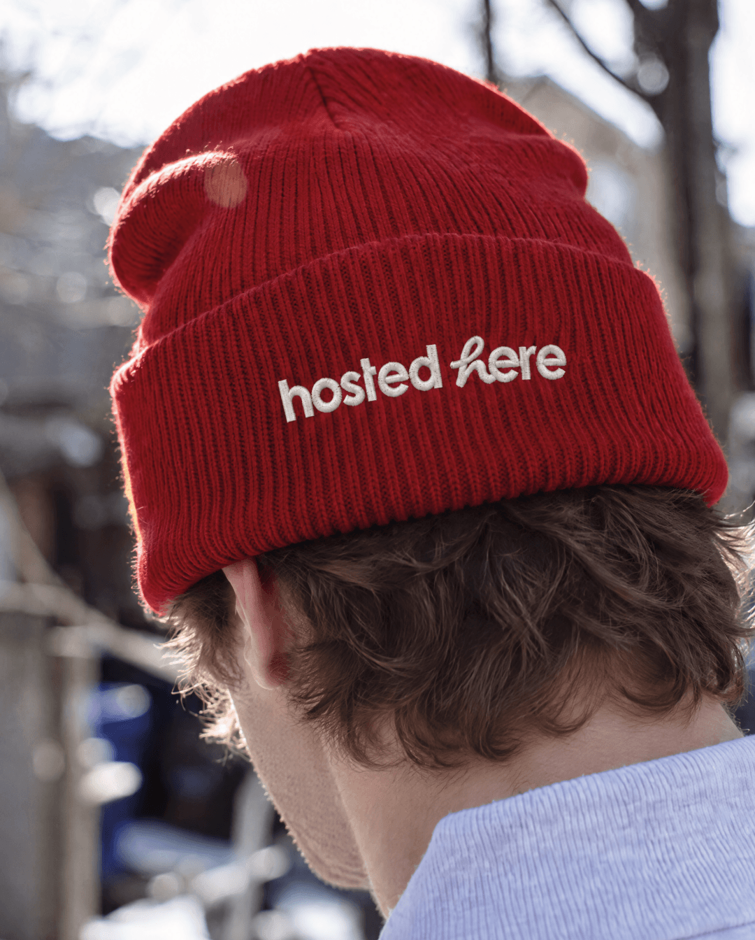 Hosted Here brand identity by Round 3, HH logo mark