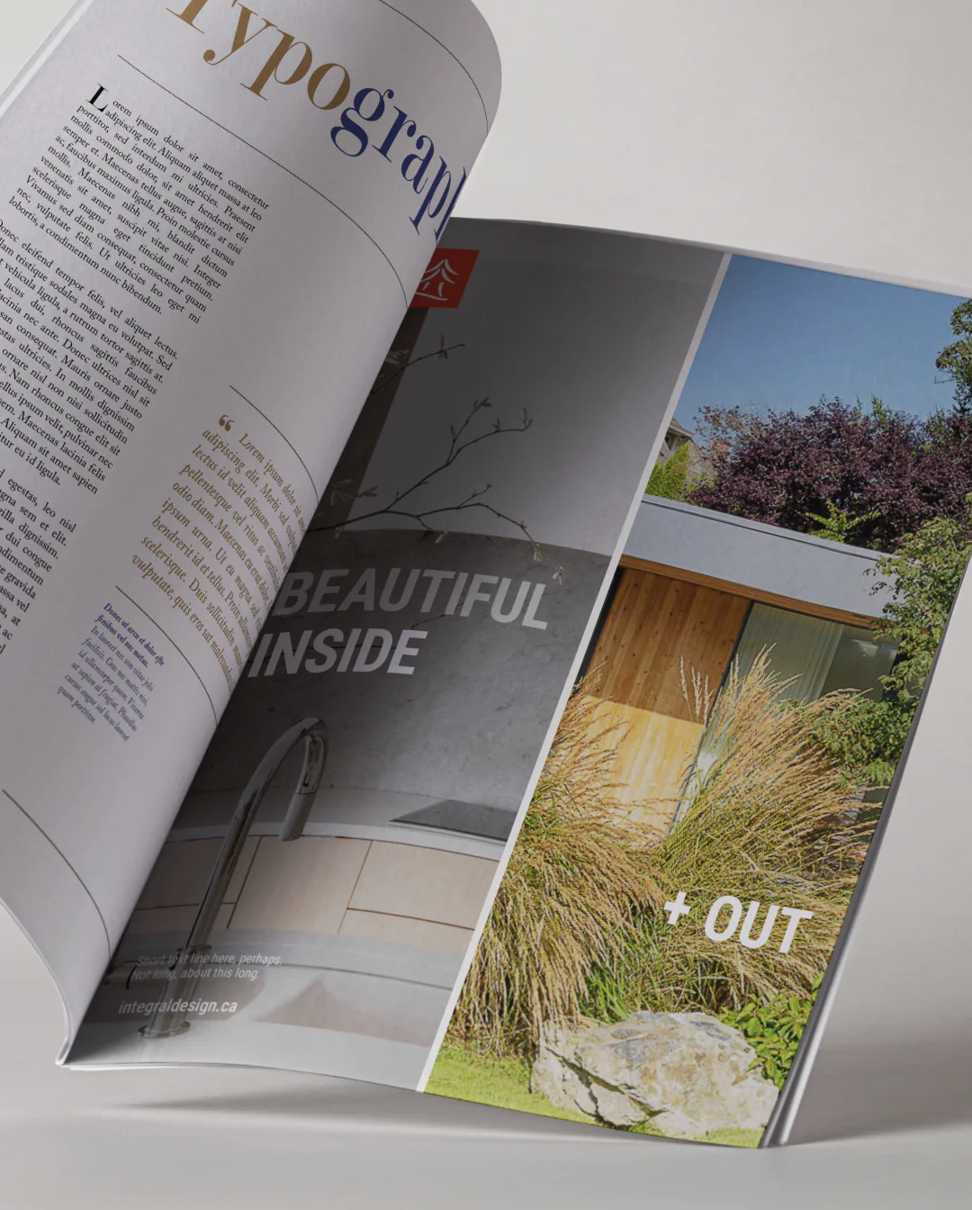 Integral Design + Build brand evolution by Round 3, Beautiful Inside + Out magazine ad