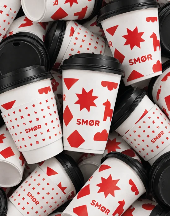 Smør Scandinavian Bakery brand refresh by Round 3, logo and folk-inspired graphics