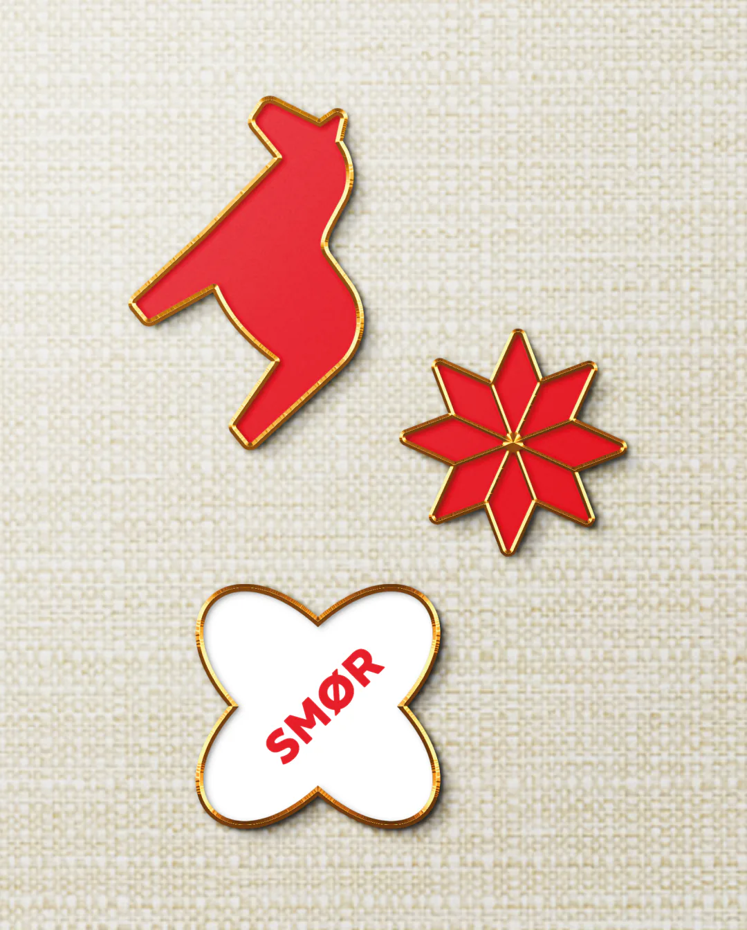 Smør Scandinavian Bakery brand refresh by Round 3, enamel pins
