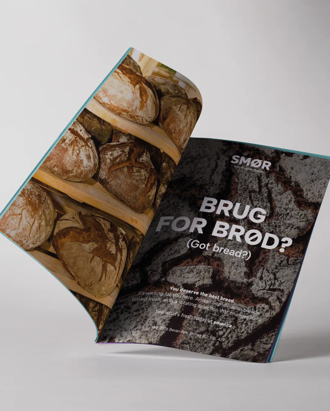 Smør Scandinavian Bakery brand refresh by Round 3, Seaside Magazine ad