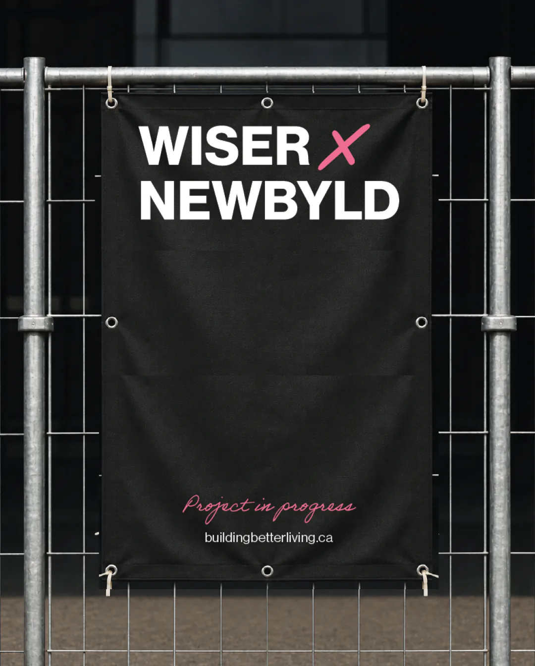 Wiser x NewByld co-brand identity by Round 3, jobsite banner